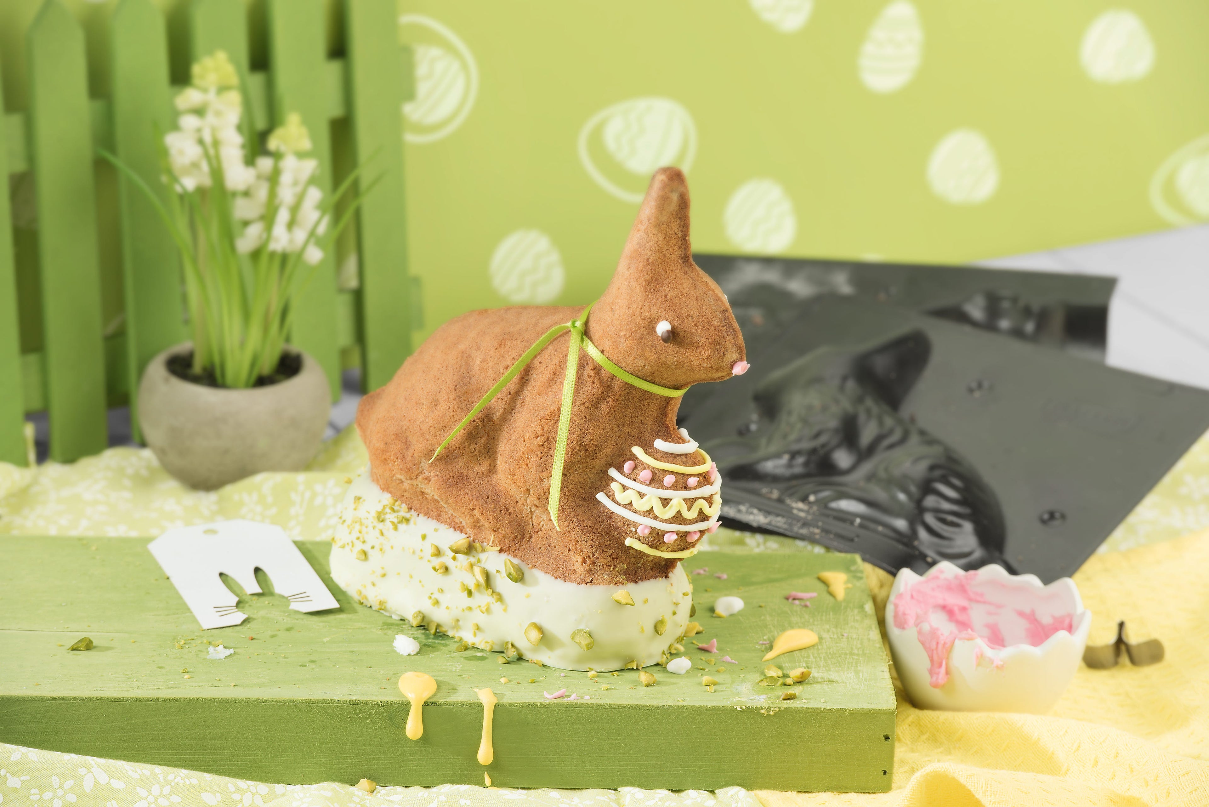 Nærbilde av non-stick belegg på 3D-figurform hare 0,5 l