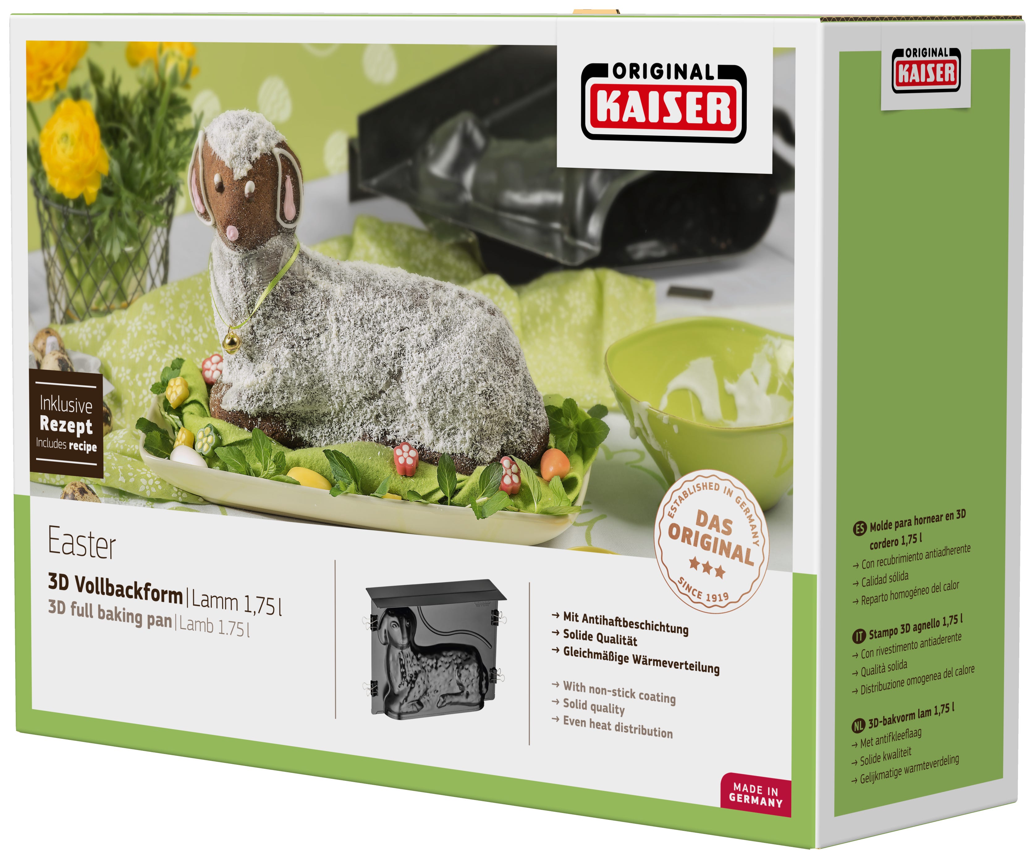 3D-figurform lam 1,75 l non-stick aluminisert stål nærbilde av non-stick overflate