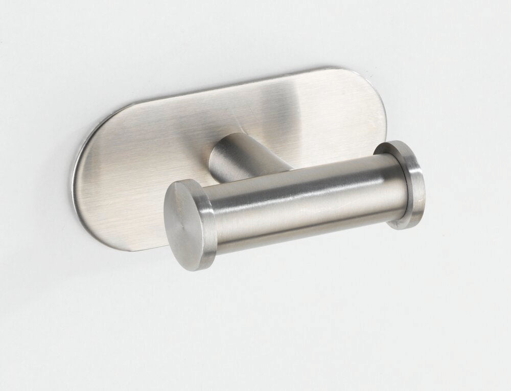 Veggkrok dobbel rustfritt stål Turbo-Loc® uten boring matt - Wenko