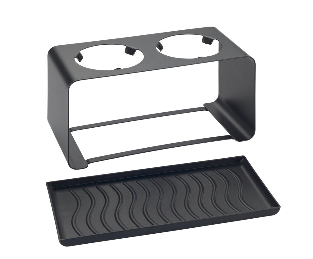 Flasketørkestativ Wave for 2 flasker svart metall - Wenko