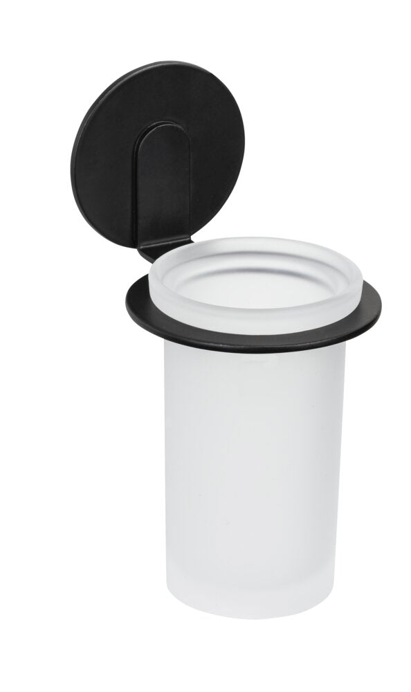 Tannbørsteholder Turbo-Loc® Bivio svart matt satinert glass - Wenko