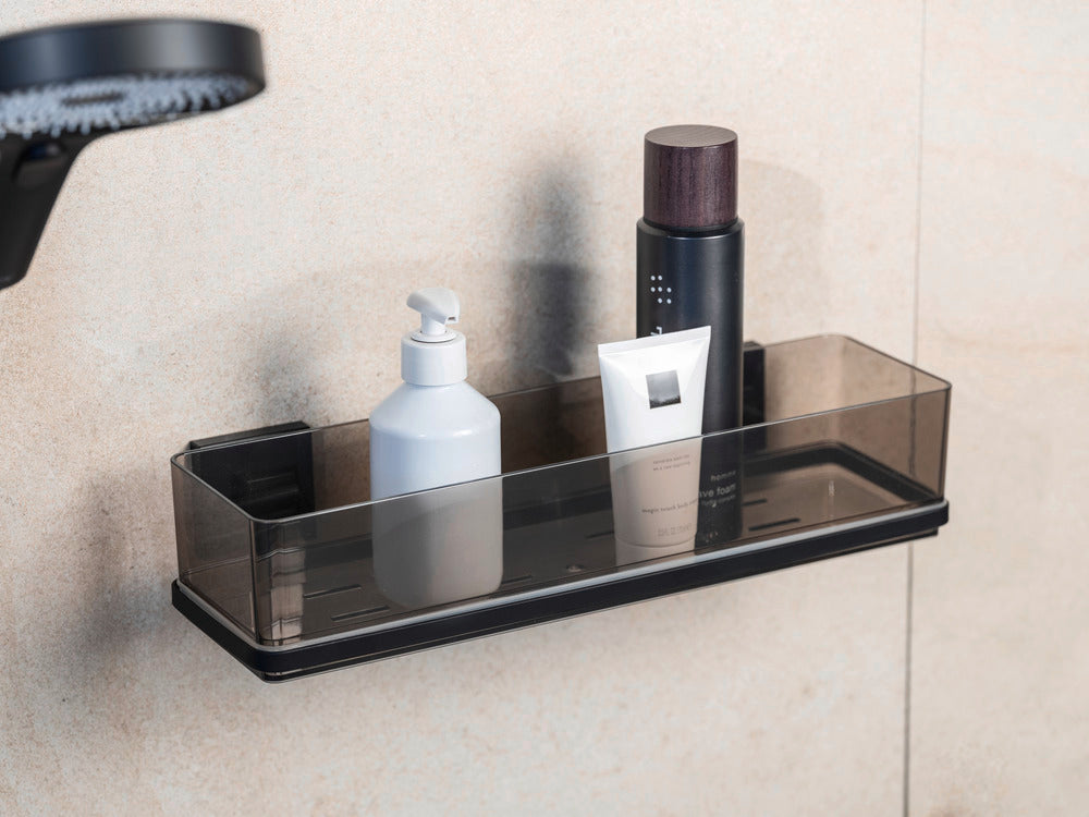 Badhylle Quadro svart rustfritt stål Vacuum-Loc® - Wenko