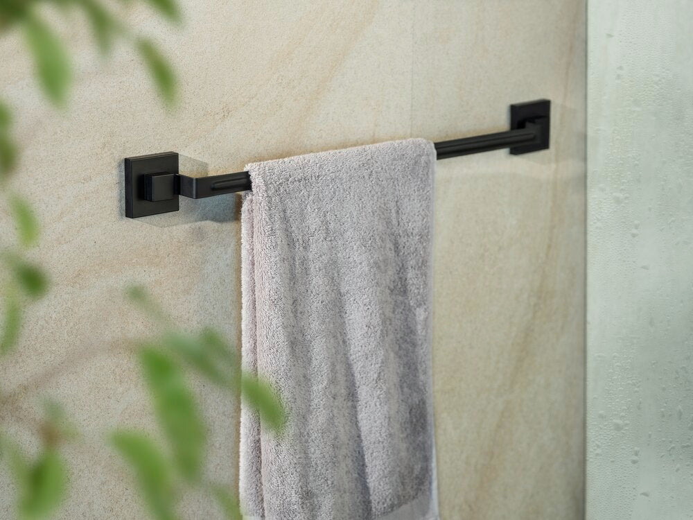Håndklestang Quadro svart rustfritt stål Vacuum-Loc® - Wenko