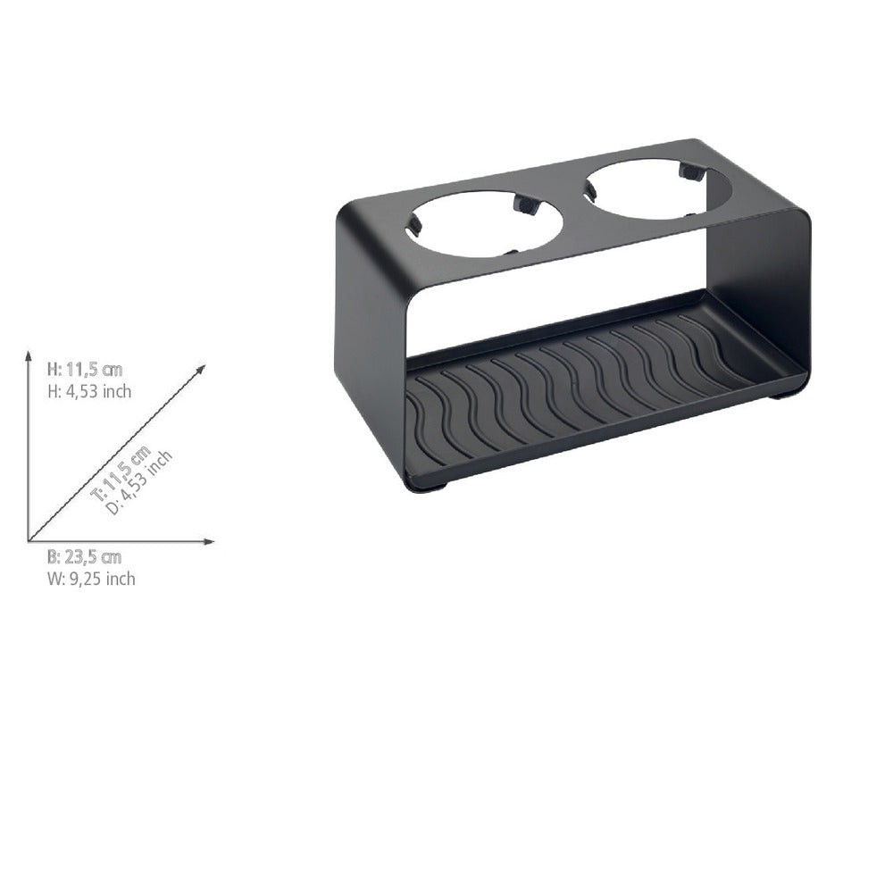 Flasketørkestativ Wave for 2 flasker svart metall - Wenko