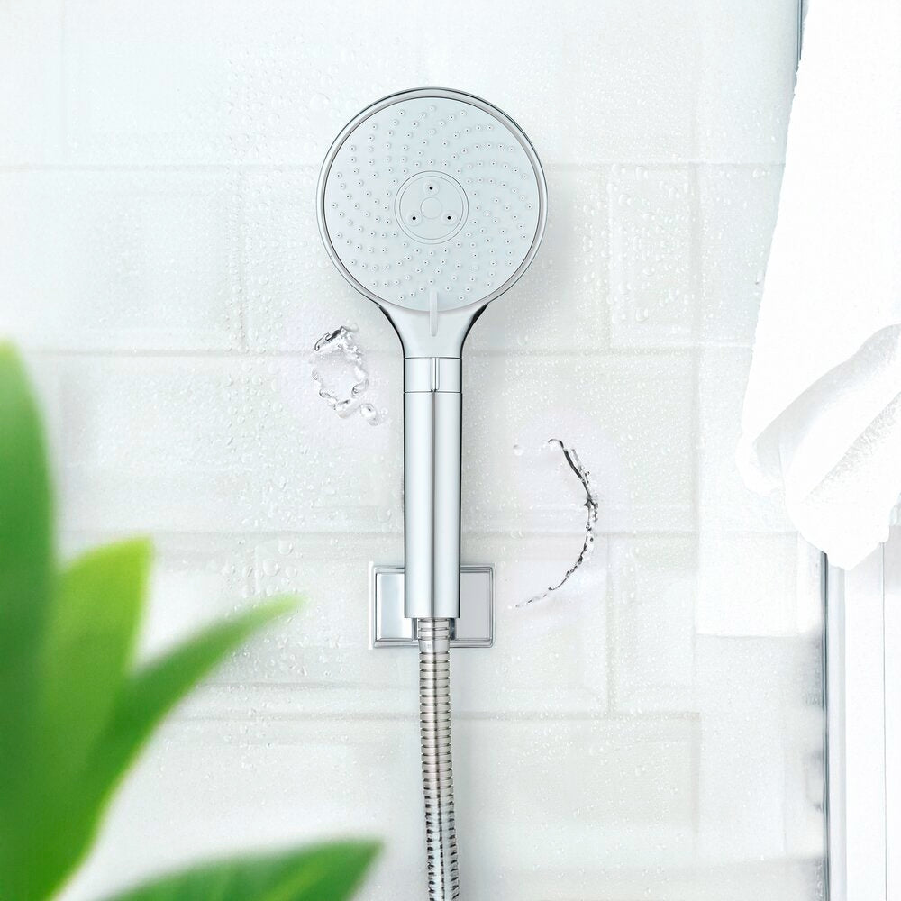 Dusjhode WaterSaving Ø12 cm krom/hvit vannbesparende - WENKO