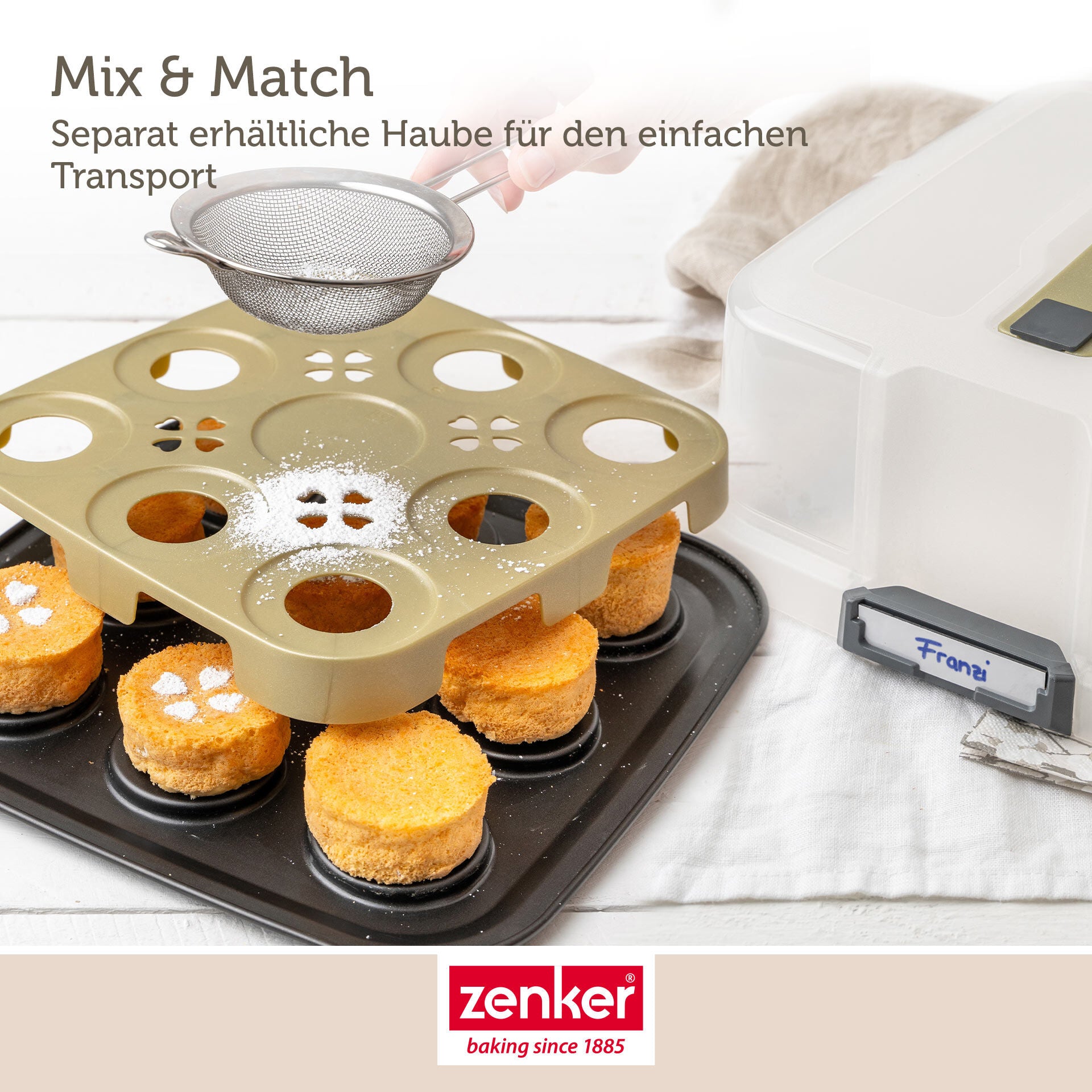 Mini-kakeform bakeplate 9 stk med løfteredskap non-stick - Zenker