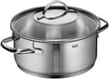 Achat stekegryte med lokk 20 cm rustfritt stål induksjon - Silit forfra