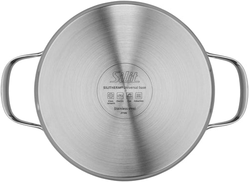 Achat stekegryte med lokk 20 cm rustfritt stål induksjon - Silit bakside