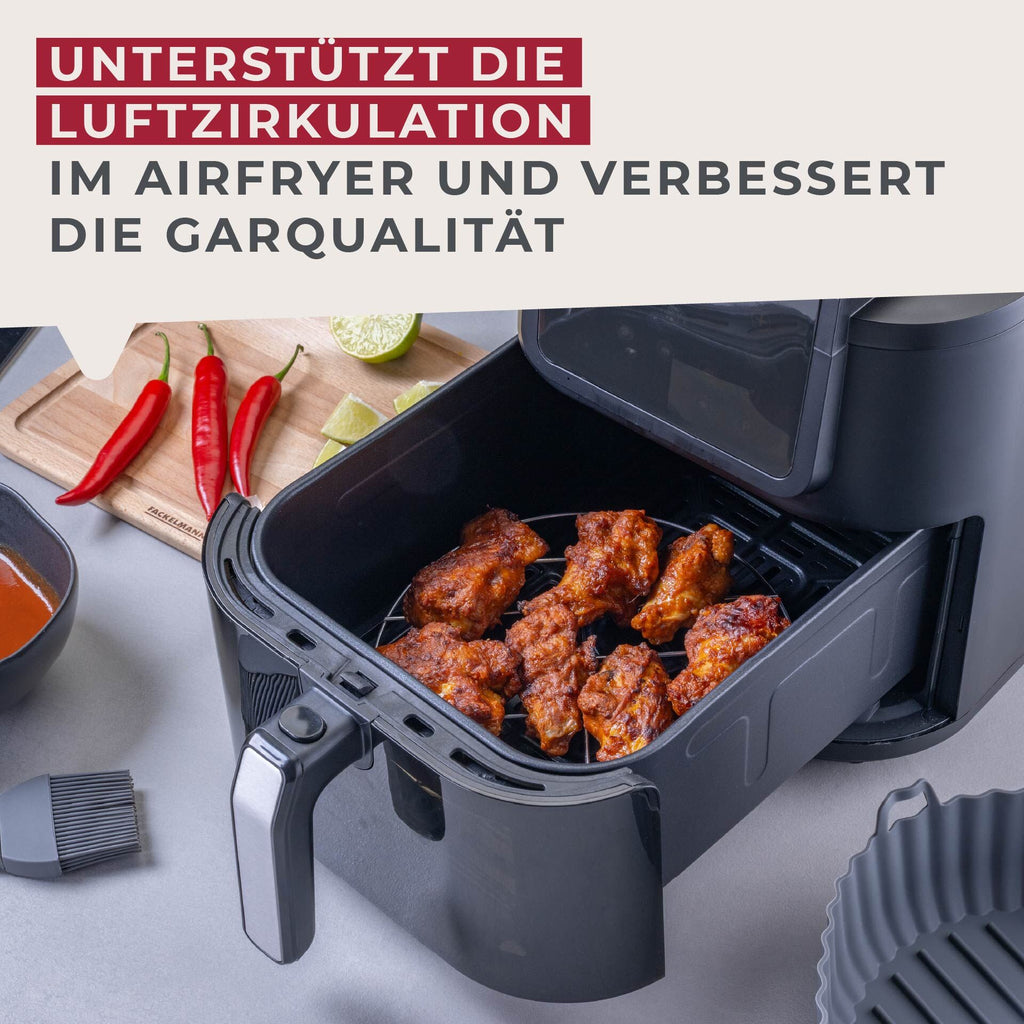 Nærbilde av Airfryer-rist rustfritt stål Ø20 cm - Fackelmann