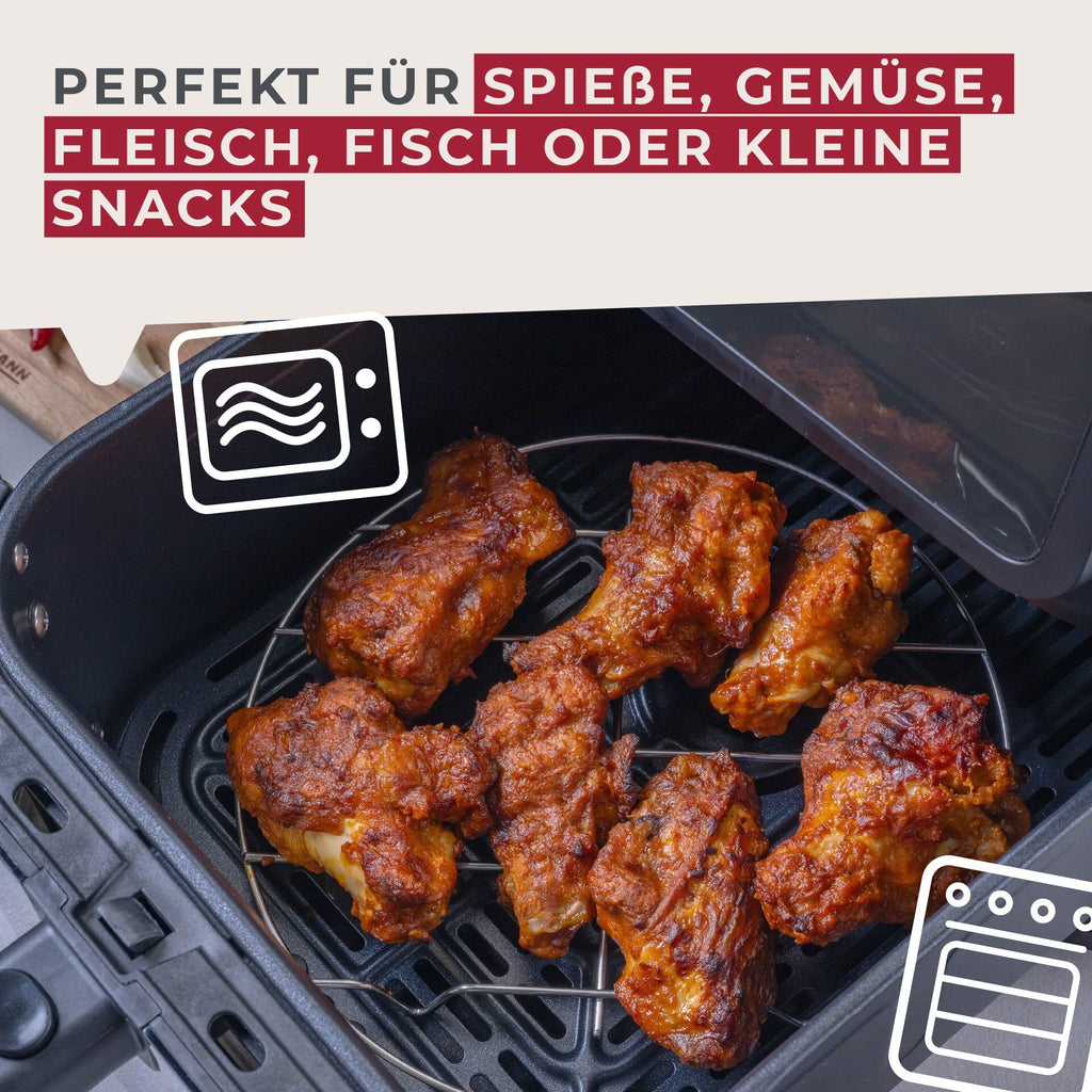 Airfryer-rist rustfritt stål Ø20 cm - Fackelmann sett fra siden