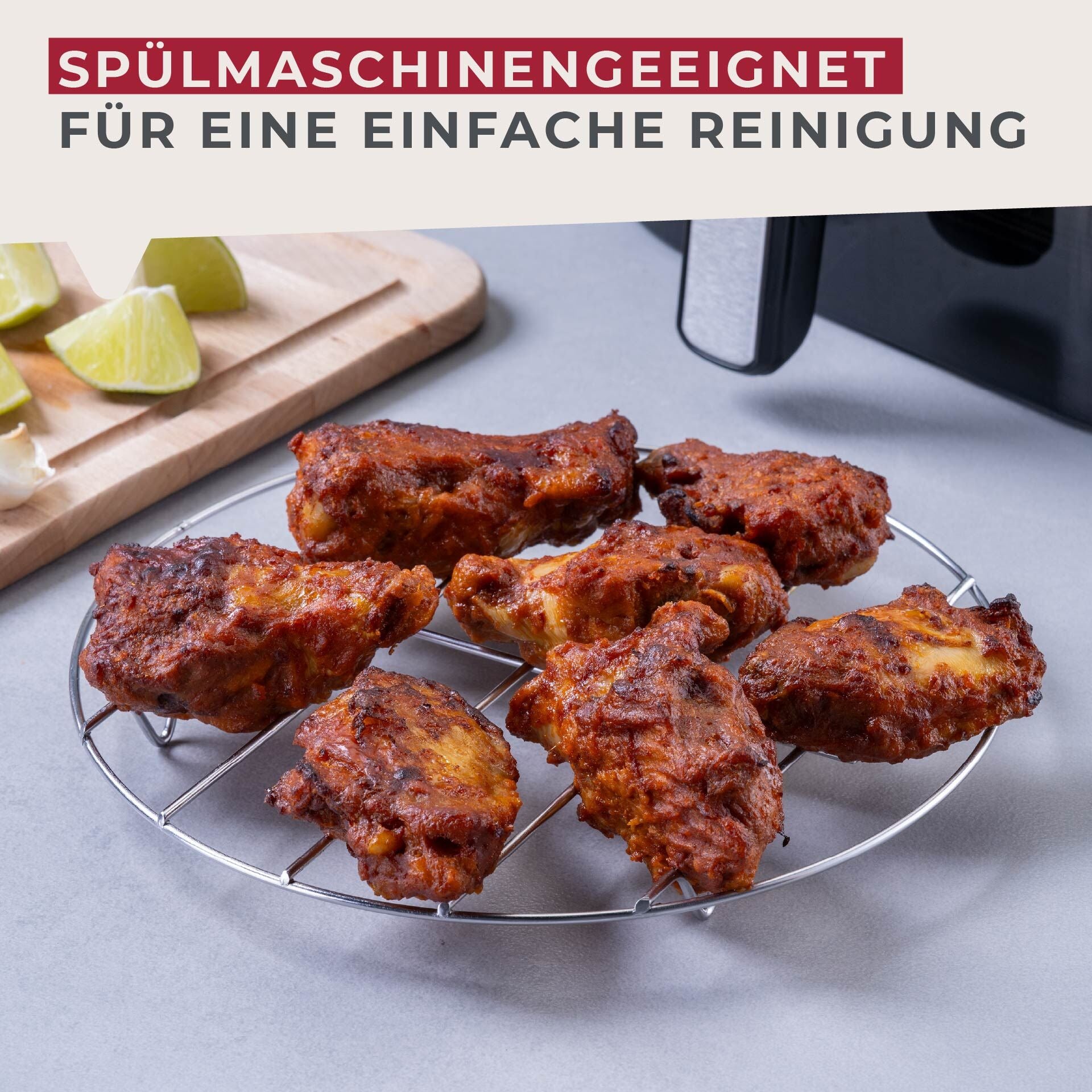 Airfryer-rist rustfritt stål Ø20 cm - Fackelmann i oppvaskmaskin