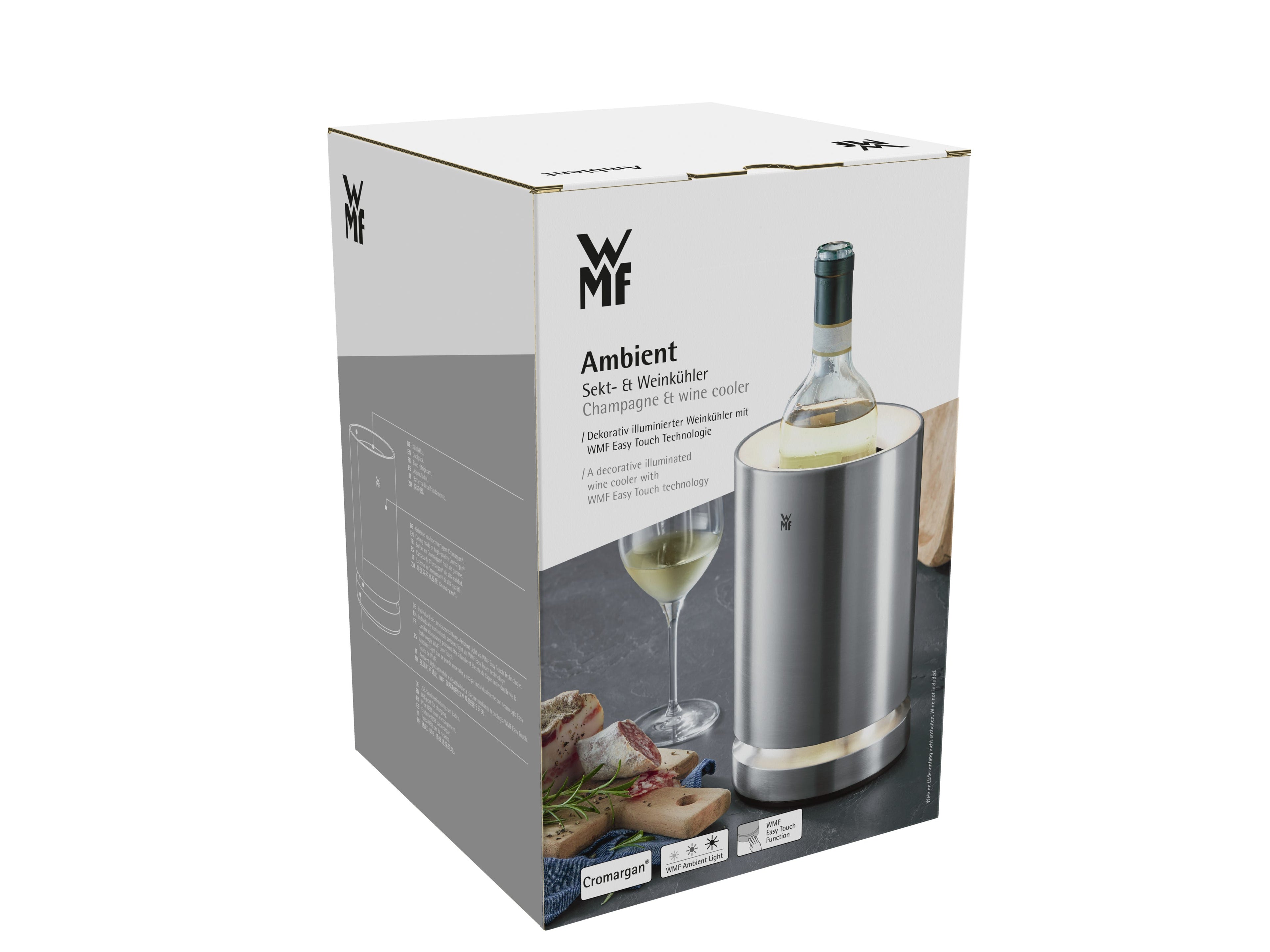 Ambient vin- og champagnekjøler med LED-belysning - WMF montert og i bruk