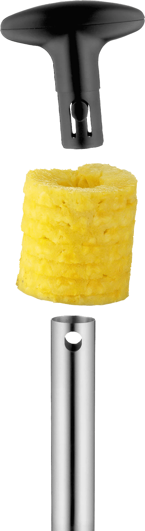 Nærbilde av plasthåndtak på Ananasskjærer rustfritt stål med plasthåndtak - WMF