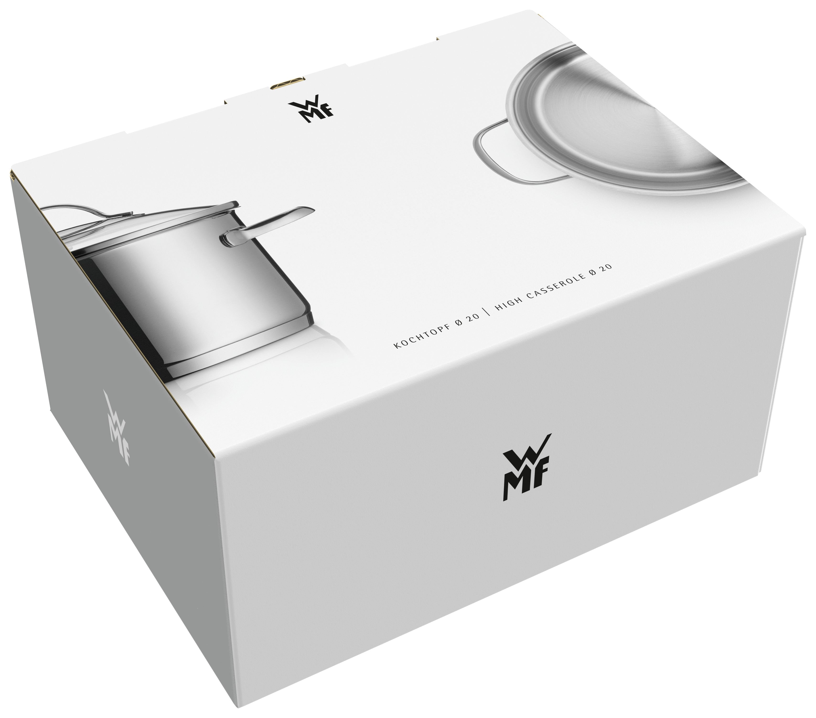 Nærbilde av håndtak på Aparto kjele med lokk 20 cm rustfritt stål 3,3 L induksjon