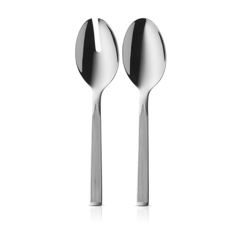 Art Deco salatbestikk 2-delt rustfritt stål polert forfra