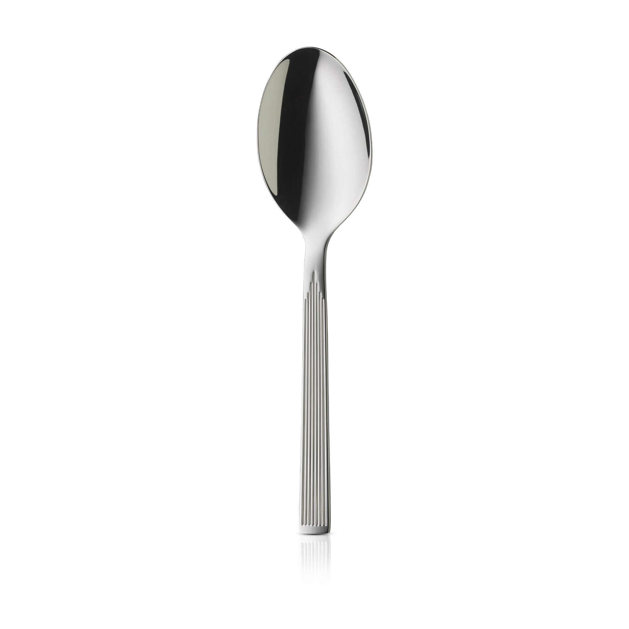 Art Deco serveringsskje rustfritt stål polert forfra