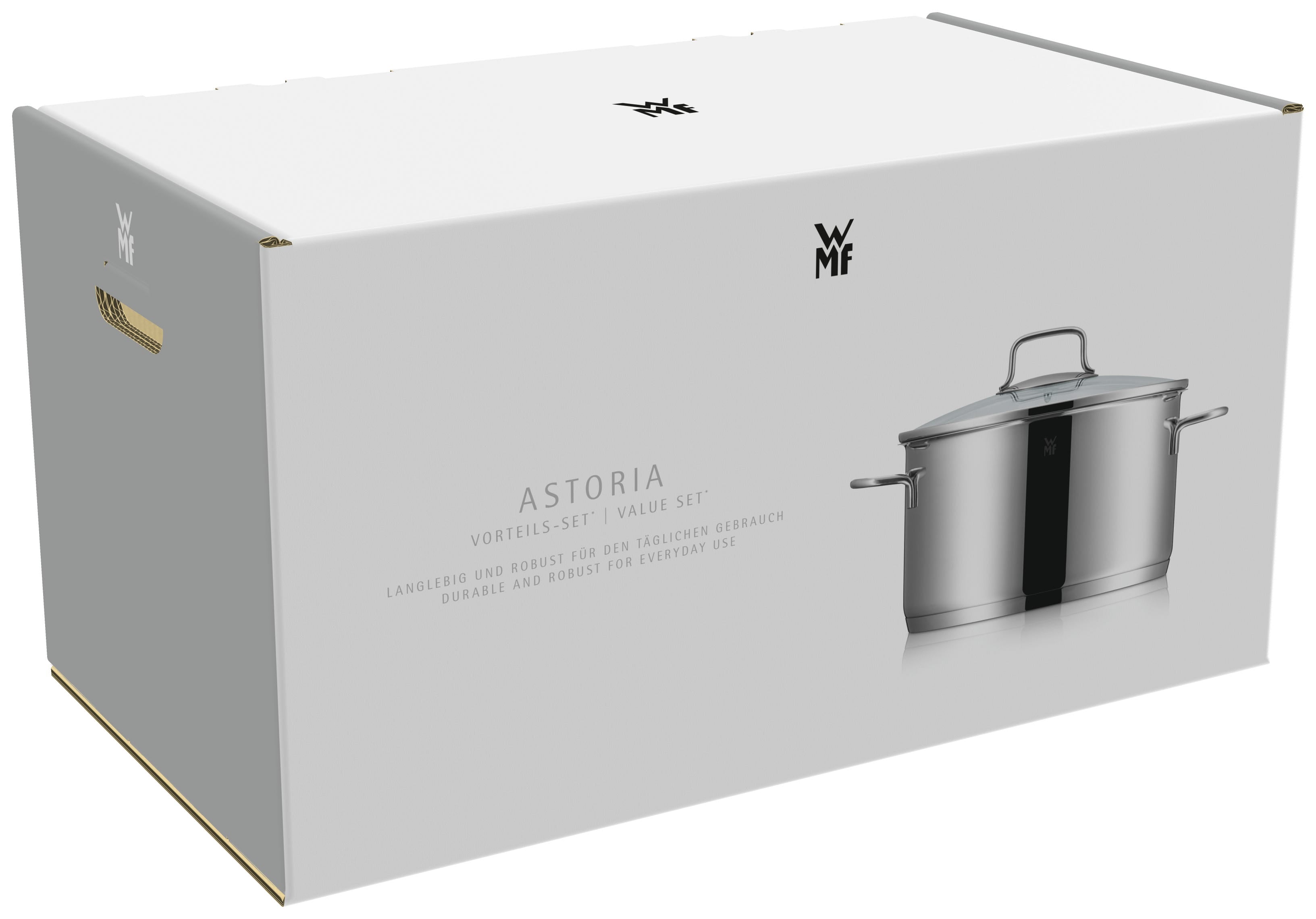 Astoria grytesett 6-delt rustfritt stål med glasslokk induksjon topputsikt