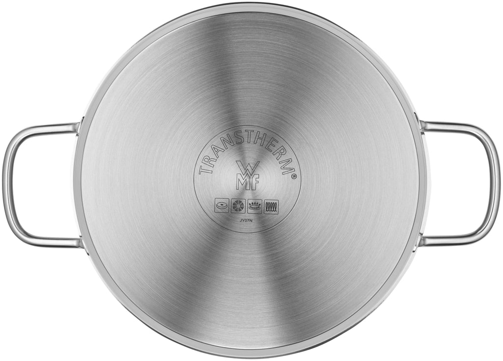 Astoria lav gryte med lokk 20 cm rustfritt stål 2,5 L - WMF detalj av glasslokk