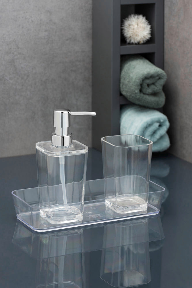 Nærbilde av materialet på Badehylle Candy transparent bred 22 x 6 x 14 cm plast