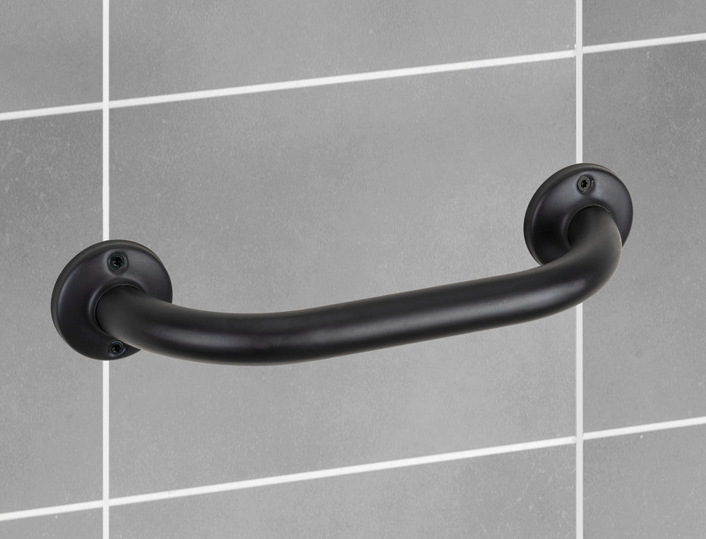 Montert Badekarhåndtak rustfritt stål svart 25 cm WENKO på vegg
