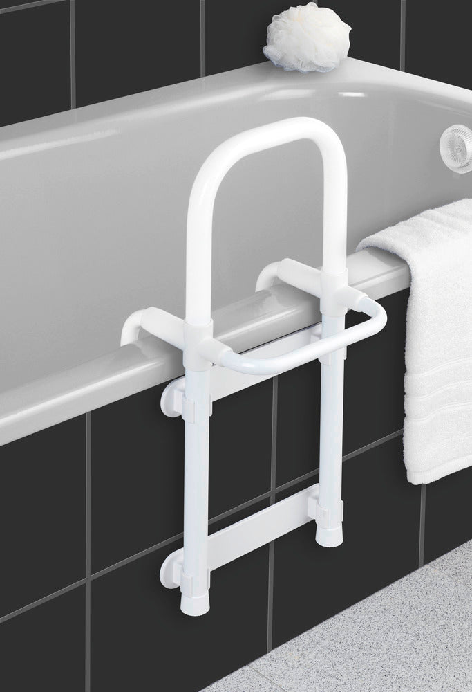 Badekarhjelp Secura hvit justerbar aluminium med håndklestativ