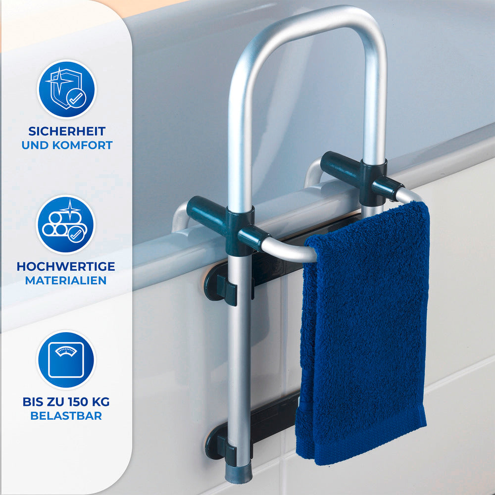 Badekarhjelp Secura sølv justerbar aluminium bakside