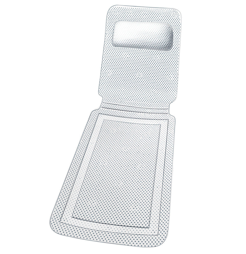 Badekarsmatte Komfort 125 x 36 cm hvit forfra