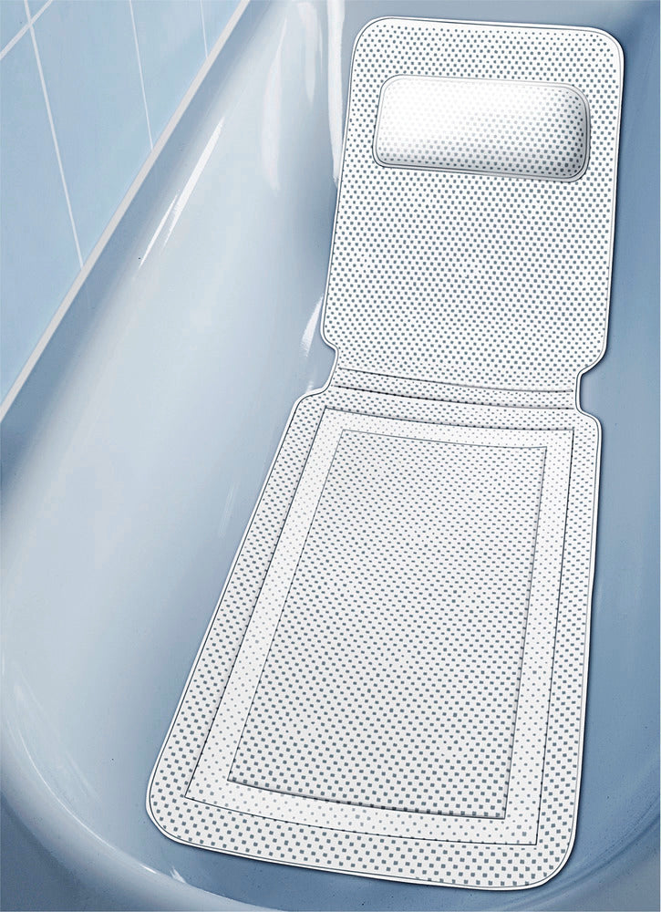 Badekarsmatte Komfort 125 x 36 cm hvit bakside
