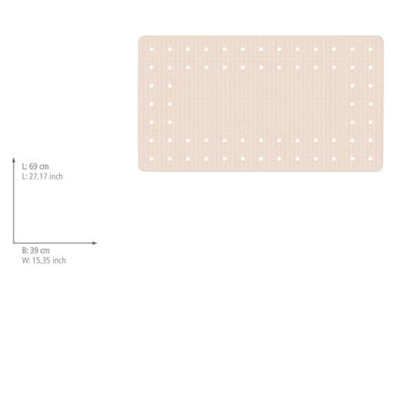 Badekarsmatte Mirasol beige 69 x 39 cm montert i badekar