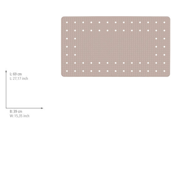 Badekarsmatte Mirasol gummi taupe 69 x 39 cm montert i badekar
