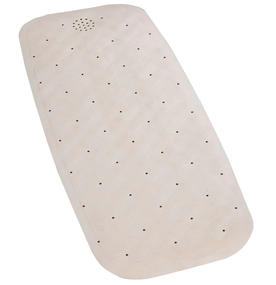 Badekarsmatte naturgummi beige 37 x 90 cm sklisikker forfra