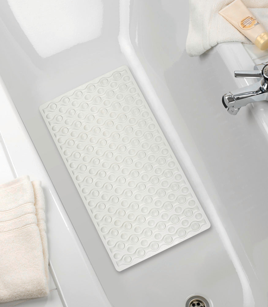 Badekarsmatte Rocha hvit gummi 70 x 40 cm bakside