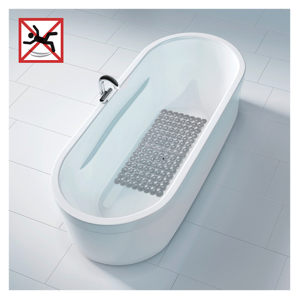 Badekarsmatte sklisikker grå 67,5×36 cm PVC bakside