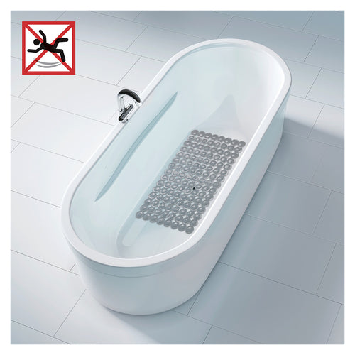 Badekarsmatte sklisikker grå 67,5×36 cm PVC bakside