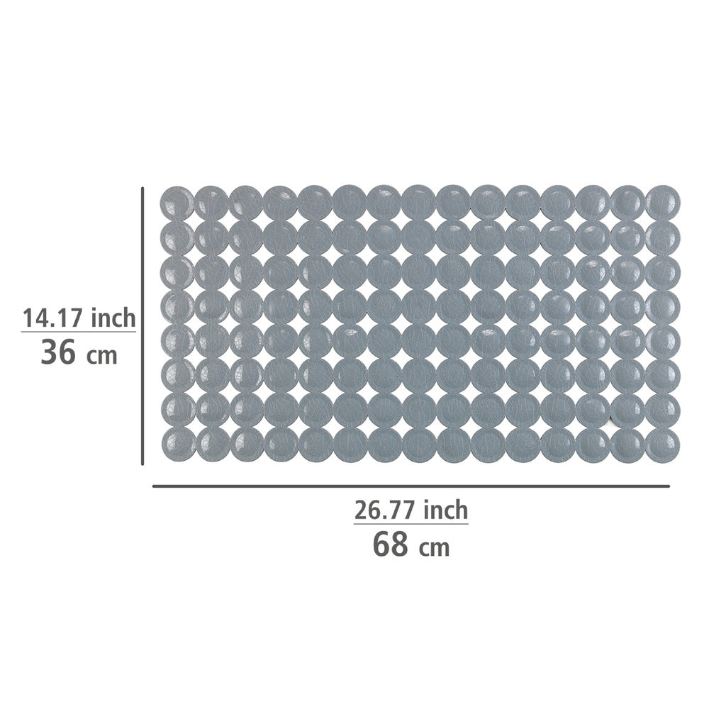 Badekarsmatte sklisikker grå 67,5×36 cm PVC montert i badekar
