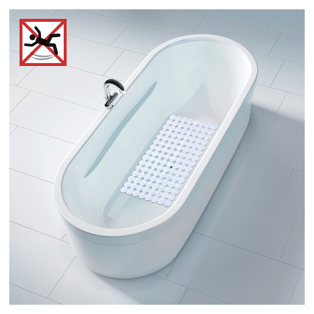 Badekarsmatte sklisikker hvit 67,5×36 cm PVC bakside