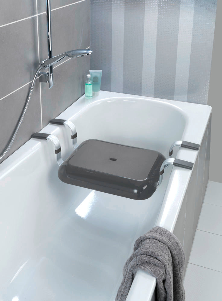 Badekarssete aluminium grå 150 kg bæreevne Secura Premium Wenko bakside