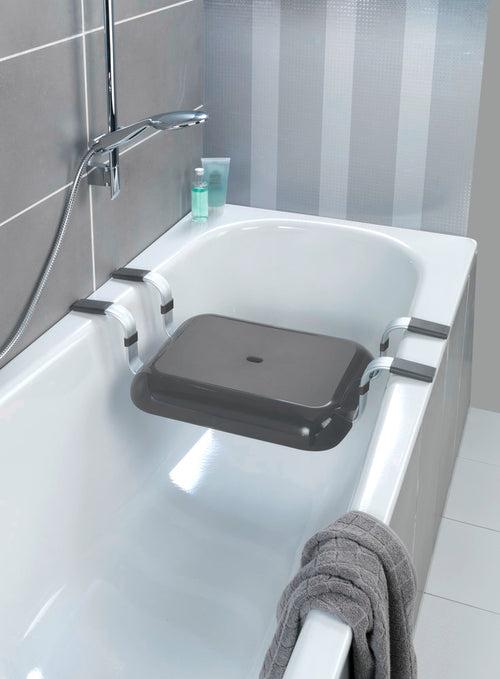 Badekarssete aluminium grå 150 kg bæreevne Secura Premium Wenko bakside