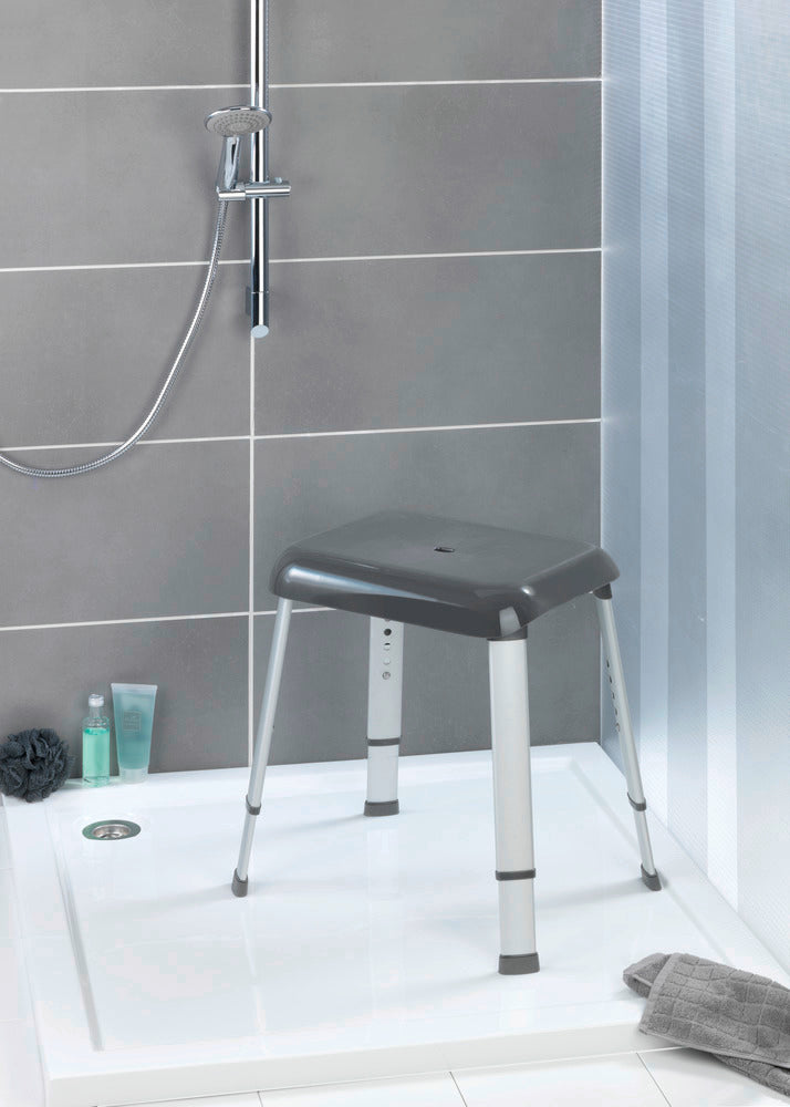 Sidevisning av Badekrakk aluminium grå 130 kg Secura Premium
