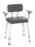Badekrakk med arm- og ryggstøtte aluminium 130 kg Secura Premium Wenko forfra