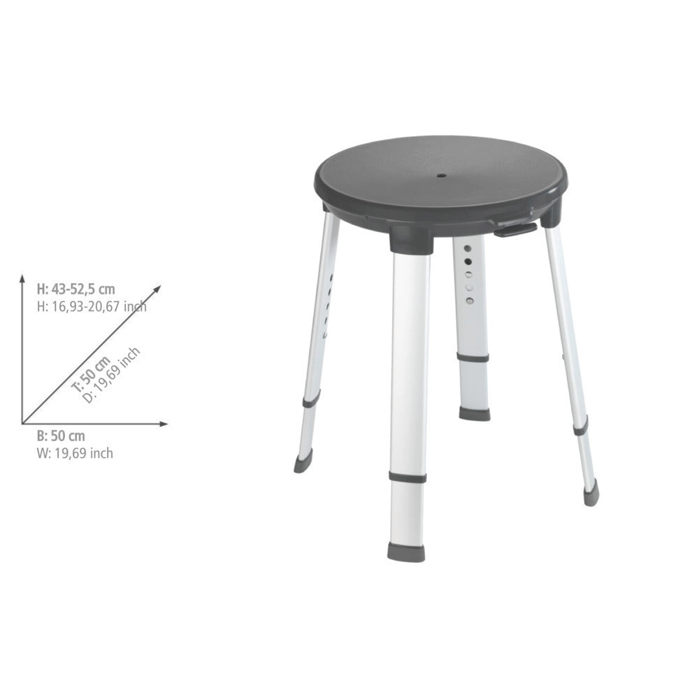 Badekrakk dreibar aluminium grå 130 kg bæreevne Secura Premium Wenko i bruk