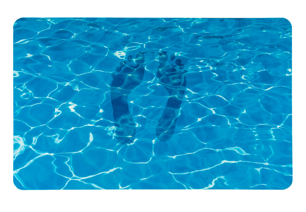 Badematte Blue Sea 50 x 80 cm polyester blå bakside