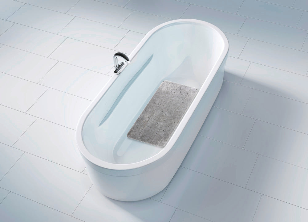 Badematte Concrete gummi 70 x 40 cm betongmønster bakside