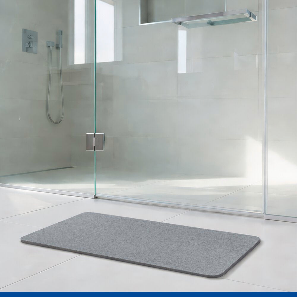 Badematte diatomitt grå 60×39 cm hurtigtørkende sklisikker - Wenko sideprofil