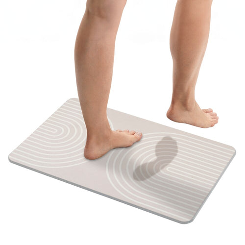 Badematte diatomitt Nazca beige 60×39 cm hurtigtørkende forside