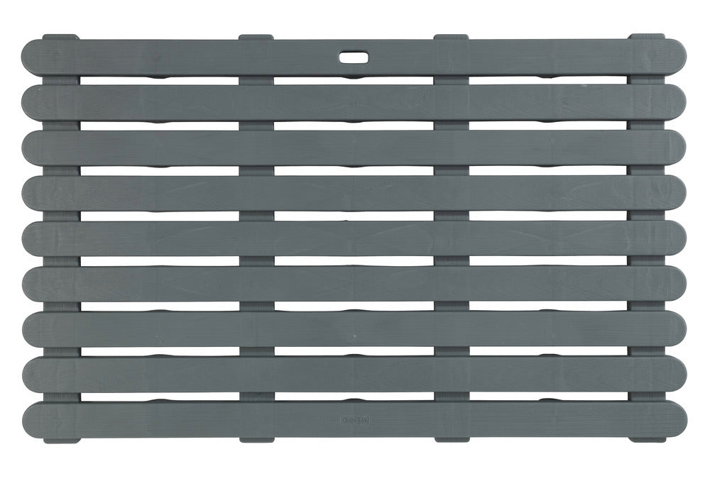 Badematte innendørs/utendørs grå 50 x 80 cm plast Wenko forfra