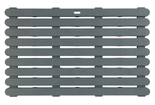 Badematte innendørs/utendørs grå 50 x 80 cm plast Wenko forfra