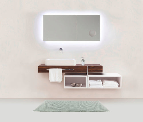 Badematte Mona bomull lysegrønn 50 x 80 cm bakside