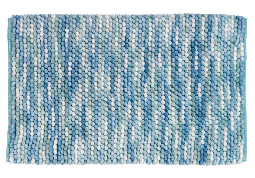 Badematte polyester aqua 60 x 90 cm forfra