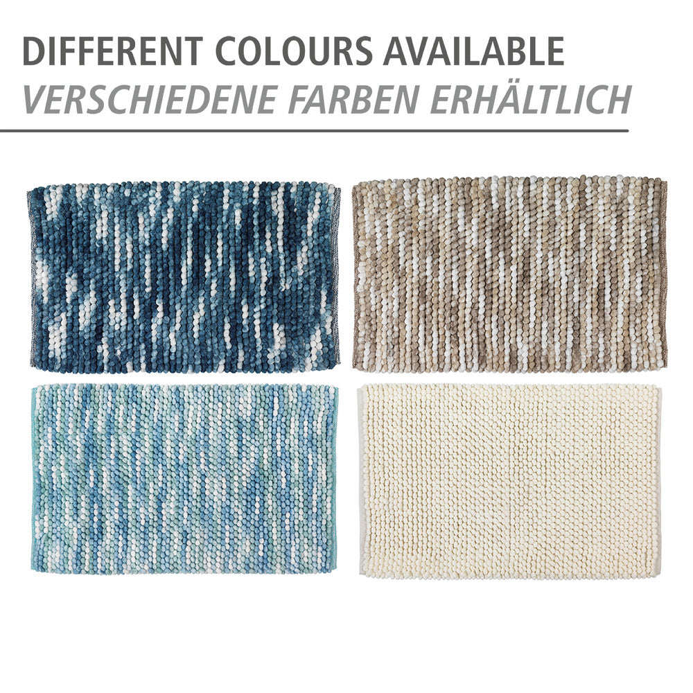 Badematte polyester aqua 60 x 90 cm nærbilde av tekstur
